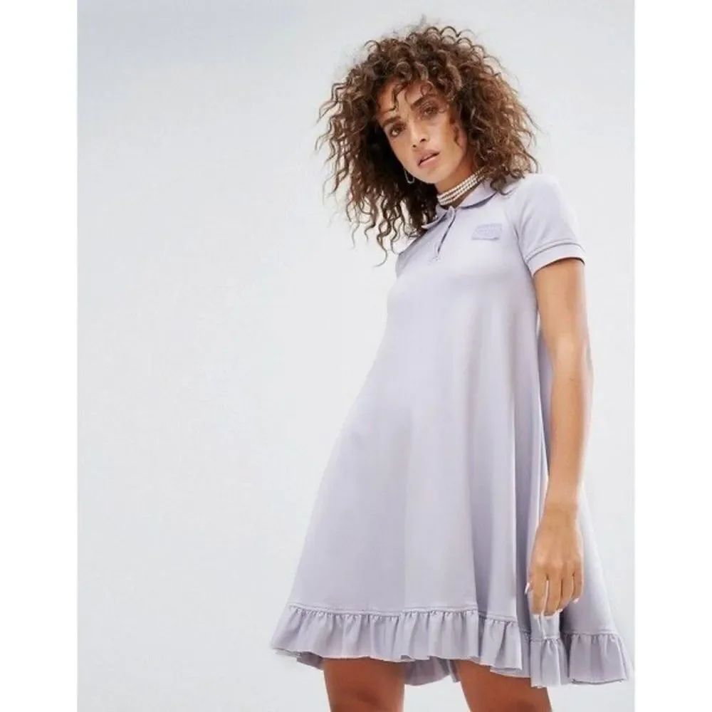 Puma X Fenty by Rihanna Ruffled Swing Hem Polo Dress, Lavender Size XS